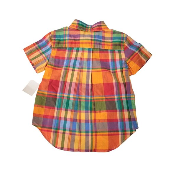 Ralph Lauren Boys Plaid Short Sleeve Button-Down Shirt 2/2T 100% Cotton Multicol - Picture 3 of 5